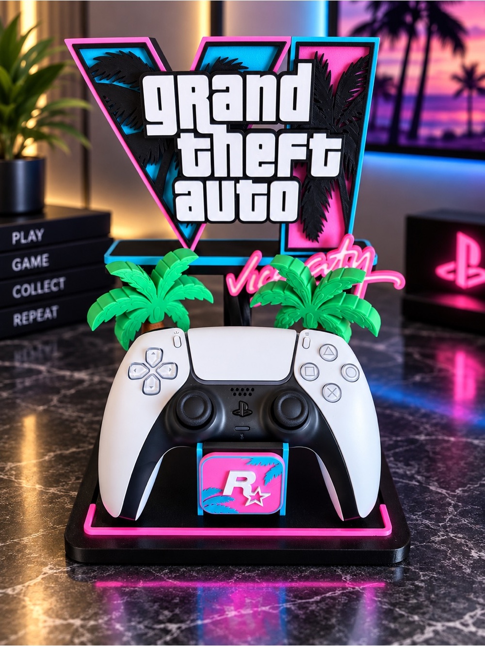 PlayStation Controller Stand | GTA VI Style Controller Holder Collectible